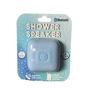 NEW Bluetooth Shower Speaker IPX4 Water Resistant Wireless Blue
